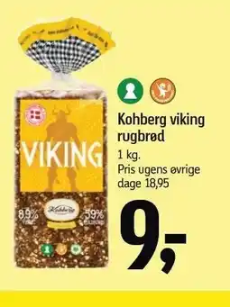 Føtex Kohberg viking rugbrød 1000 g tilbud