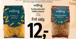 Føtex Salling Fusilli pasta eller fuldkornspasta tilbud