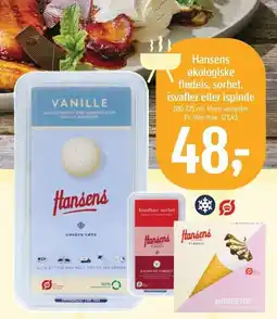 Føtex Hansens økologiske flødeis, sorbet, isvafler eller ispinde tilbud