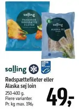 Føtex Rødspættefileter eller Alaska sej loin tilbud