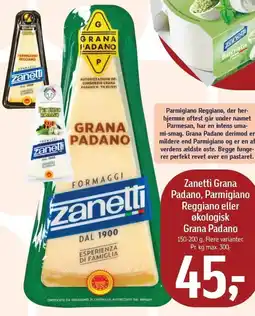 Føtex Zanetti Grana Padano, Parmigiano Reggiano eller økologisk Grana Padano tilbud