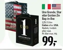 Føtex Uno Grande, Star eller Golden Zin Bag-in-Box tilbud