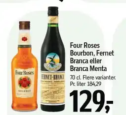Føtex Four Roses Bourbon, Fernet Branca eller Branca Menta tilbud