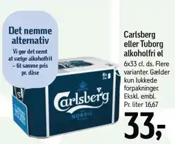Føtex Carlsberg eller Tuborg alkoholfri øl tilbud