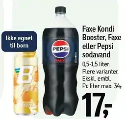 Føtex Faxe Kondi Booster, Faxe eller Pepsi sodavand tilbud