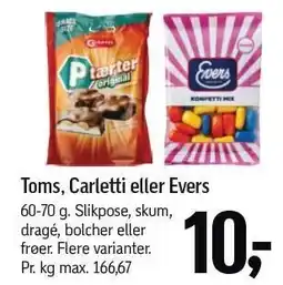 Føtex Toms, Carletti eller Evers tilbud