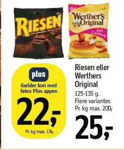Føtex Riesen eller Werthers Original tilbud