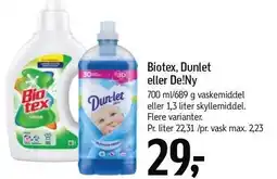 Føtex Biotex, Dunlet eller De!Ny tilbud