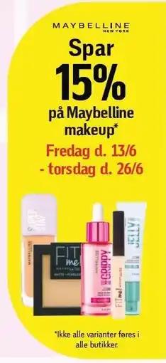 Føtex Spar 15% på Maybelline makeup tilbud