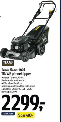 Føtex Texas Razor 4651 TR/WE plæneklipper tilbud