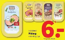 Lidl 3-stjernet pålæg tilbud
