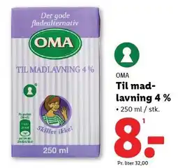 Lidl OMA Til madlavning 4 % tilbud