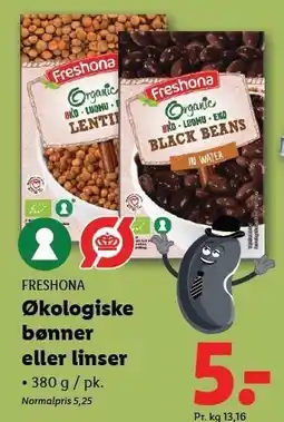 Lidl FRESHONA Økologiske bønner eller linser tilbud