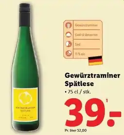 Lidl Gewürztraminer Spätlese tilbud