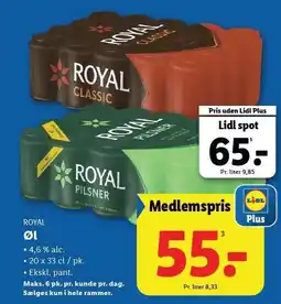 Lidl Royal øl tilbud