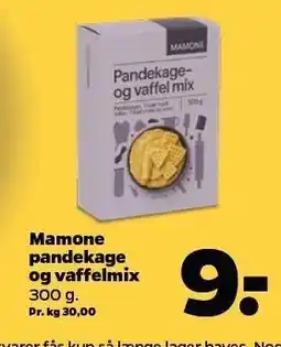 Netto Mamone pandekage og vaffelmix tilbud