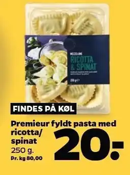 Netto Premieur fyldt pasta med ricotta/spinat tilbud