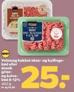 Netto Velsmag hakket okse- og kyllingekød eller dansk grise- og kalvekød 8-12% tilbud