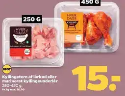 Netto Kyllingetern af lårkød eller marineret kyllingeunderlår tilbud