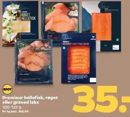 Netto Premieur hellefisk, røget eller gravad laks tilbud