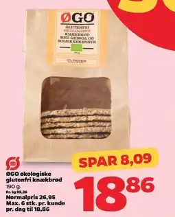 Netto ØGO økologiske glutenfri knækbrød tilbud