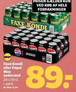 Netto Faxe Kondi eller Pepsi Max sodavand tilbud