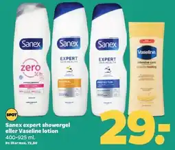 Netto Sanex expert showergel eller Vaseline lotion tilbud