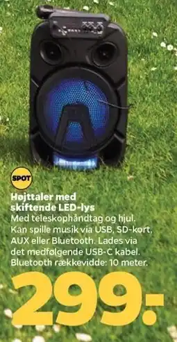 Netto Højttaler med skiftende LED-lys tilbud