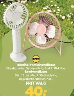 Netto Håndholdt ventilator eller Bordventilator tilbud