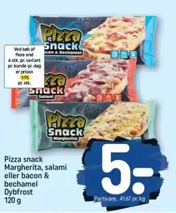 REMA 1000 Margherita, salami eller bacon & bechamel Dybfrost tilbud