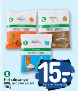 REMA 1000 Mini saltstænger BBQ, salt eller sesam tilbud