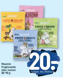REMA 1000 Moomin frugtsnacks eller rosiner tilbud