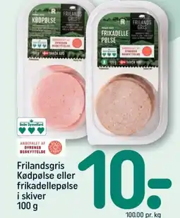 REMA 1000 Frilandsgris Kødpølse eller frikadellepølse tilbud