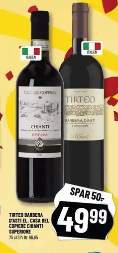 Løvbjerg TIRTEO BARBERA D'ASTI EL. CASA DEL COPIERE CHIANTI SUPERIORE tilbud