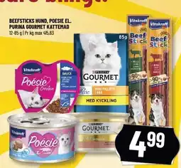 Løvbjerg BEEFSTICKS HUND, POESIE EL. PURINA GOURMET KATTEMAD tilbud