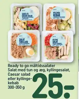 REMA 1000 Ready to go måltidssalater Salat med tun og æg, kyllingesalat, tilbud