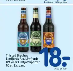 REMA 1000 Thisted Bryghus Limfjords Ale, Limfjords IPA eller Limfjordsporter tilbud