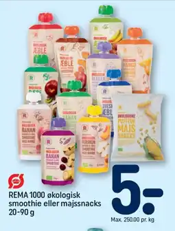 REMA 1000 REMA 1000 økologisk smoothie eller majssnacks tilbud