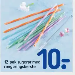 REMA 1000 12-pak sugerør med rengøringsbørste tilbud