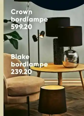 Bilka Crown bordlampe tilbud