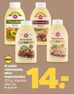 Netto K-salat remoulade eller mayonnaise tilbud