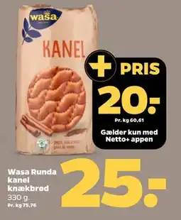 Netto Wasa Runda kanel knækbrød tilbud