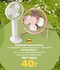 Netto Håndholdt miniventilator tilbud