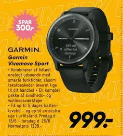 Bilka Garmin Vivomove Sport tilbud