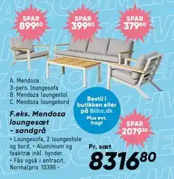 Bilka Mendoza loungesæt - sandgrå tilbud