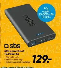 Bilka SBS powerbank 10.000mAh tilbud