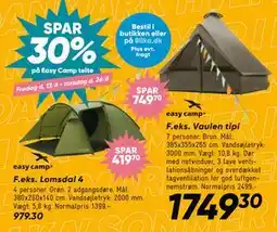 Bilka SPAR 30% på Easy Camp telte tilbud