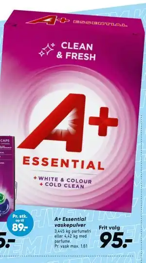 Bilka A+ Essential vaskepulver tilbud