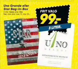 Bilka Uno Grande eller Star Bag-in-Box tilbud