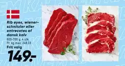 Bilka Rib eyes, wienerschnitzler eller entrecotes af dansk kalv tilbud